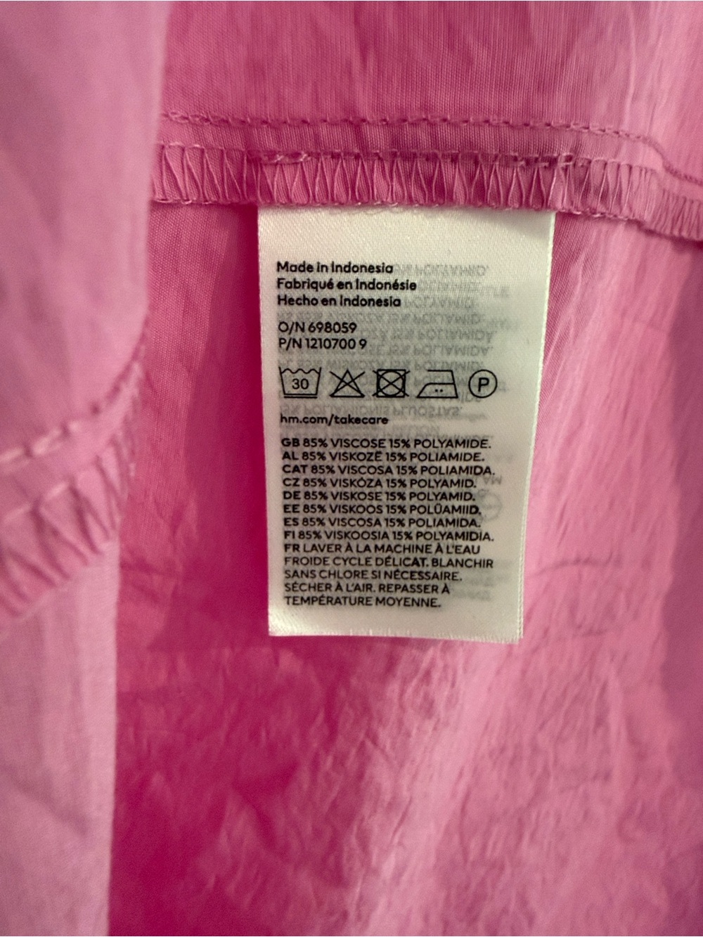 H&M Pink Smocked-Waist Midi Dress - Picture 6 of 6